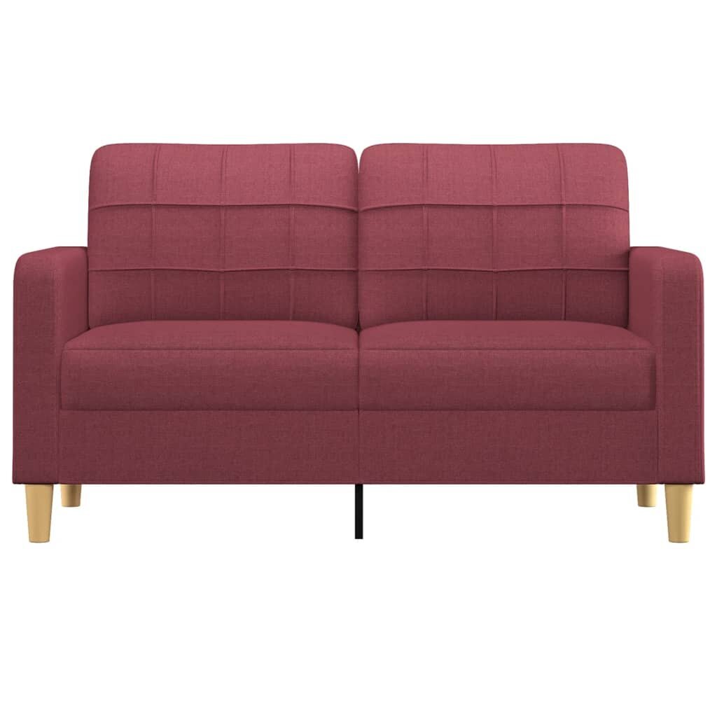 Dvivietė sofa vidaXL, 140cm, raudona kaina ir informacija | Sofos | pigu.lt