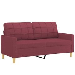 Dvivietė sofa vidaXL, 140cm, raudona цена и информация | Диваны | pigu.lt