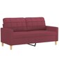 Dvivietė sofa vidaXL, 140cm, raudona kaina ir informacija | Sofos | pigu.lt