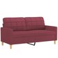 Dvivietė sofa vidaXL, 140cm, raudona цена и информация | Sofos | pigu.lt