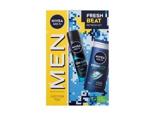 Kūno priežiūros rinkinys Nivea Men Fresh Beat, vyrams цена и информация | Масла, гели для душа | pigu.lt