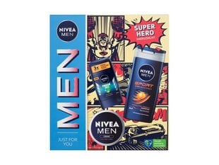 Kosmetikos rinkinys vyrams Nivea: kremas, 75 ml + antiperspirantas, 150 ml + dušo želė ir plaukų šampūnas, 250 ml kaina ir informacija | Dušo želė, aliejai | pigu.lt