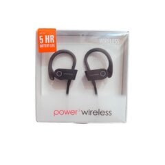 Bluetooth ausinukai Power Wireless juodi kaina ir informacija | Ausinės | pigu.lt