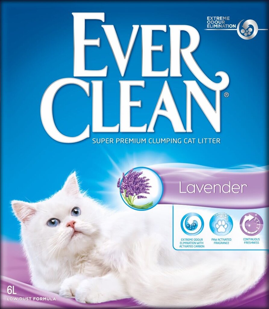 Sušokantis kraikas katėms Ever Clean Levander, 6 L цена и информация | Kraikas katėms | pigu.lt