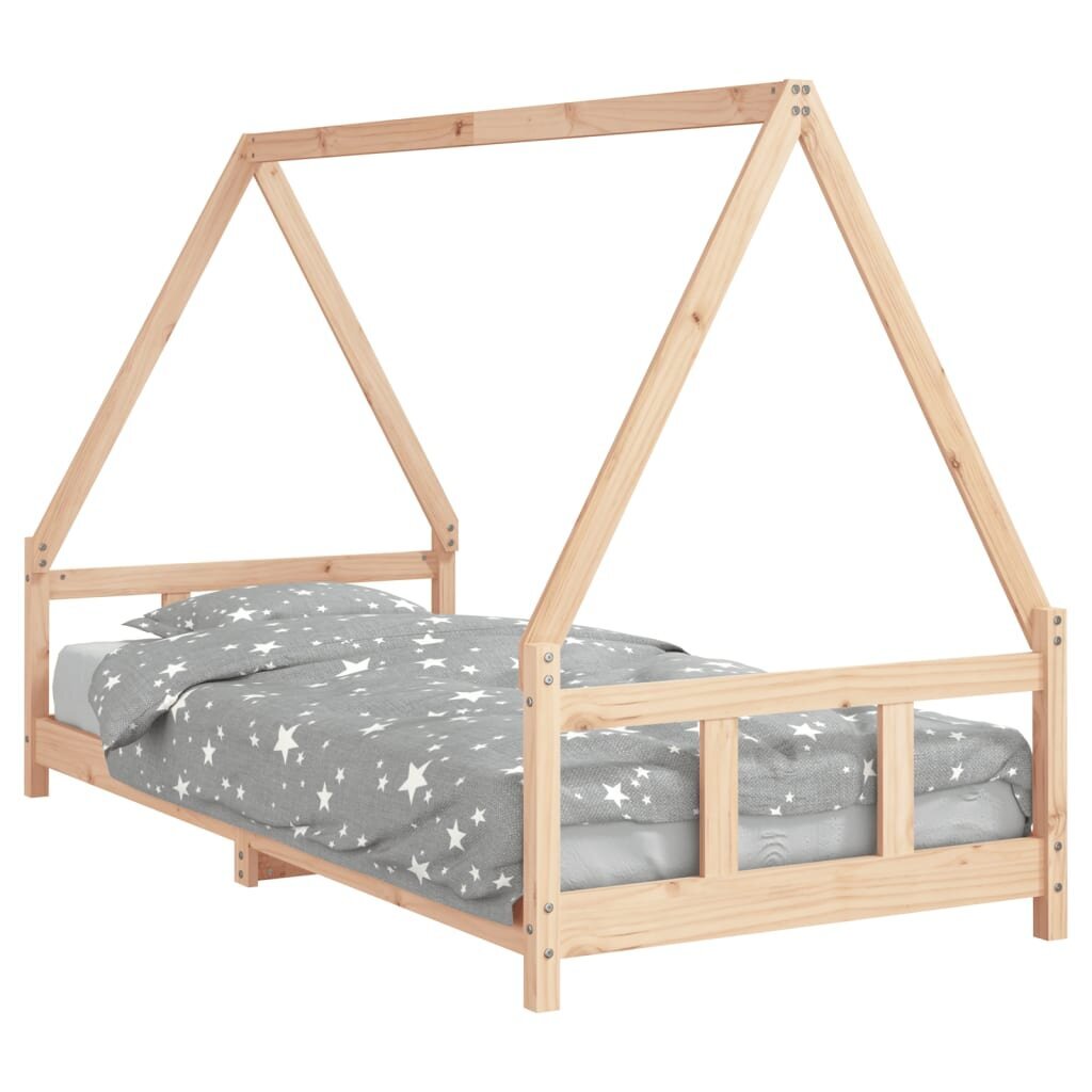Vaikiškos lovos rėmas vidaXL, 90x200 cm, rudas kaina ir informacija | Vaikiškos lovos | pigu.lt