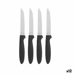 Набор ножей Чёрный Серебристый Нержавеющая сталь Пластик 19,5 cm (12 штук) цена и информация | Столовые приборы | pigu.lt