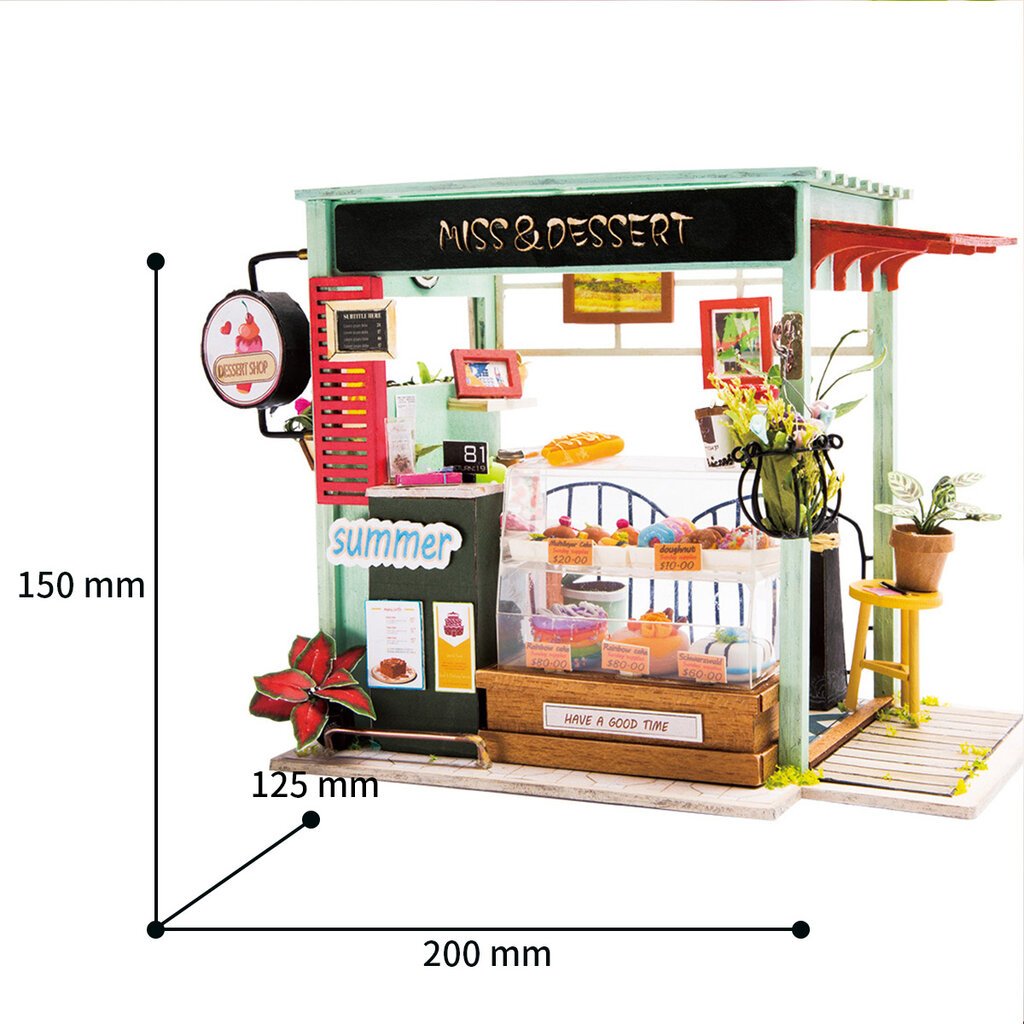 Medinė surenkama miniatiūra 3D TM Varvikas Ice cream station RBM003e kaina ir informacija | Konstruktoriai ir kaladėlės | pigu.lt