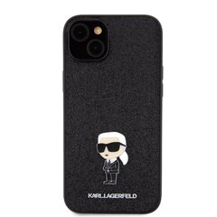 Karl Lagerfeld Fixed Glitter Metal Ikonik Case for iPhone 15 Plus Black цена и информация | Чехлы для телефонов | pigu.lt