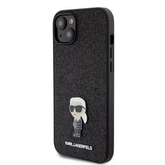Karl Lagerfeld Fixed Glitter Metal Ikonik Case for iPhone 15 Plus Black цена и информация | Чехлы для телефонов | pigu.lt