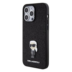 Karl Lagerfeld Fixed Glitter Metal Ikonik Case for iPhone 15 Pro Max Black цена и информация | Чехлы для телефонов | pigu.lt