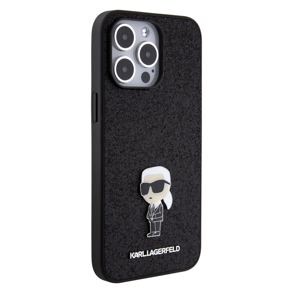 CG Mobile Karl Lagerfeld Fixed Glitter Metal Ikonik Case KLHCP15XGKNPSK kaina ir informacija | Telefono dėklai | pigu.lt