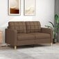 Dvivietė sofa vidaXL, 140cm, ruda kaina ir informacija | Sofos | pigu.lt
