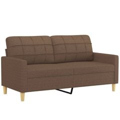 Dvivietė sofa vidaXL, 140cm, ruda kaina ir informacija | Sofos | pigu.lt