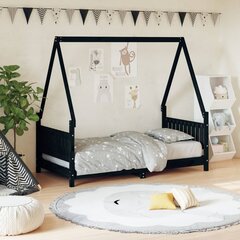 Vaikiškos lovos rėmas vidaXL, 80x160 cm, juodas kaina ir informacija | Vaikiškos lovos | pigu.lt