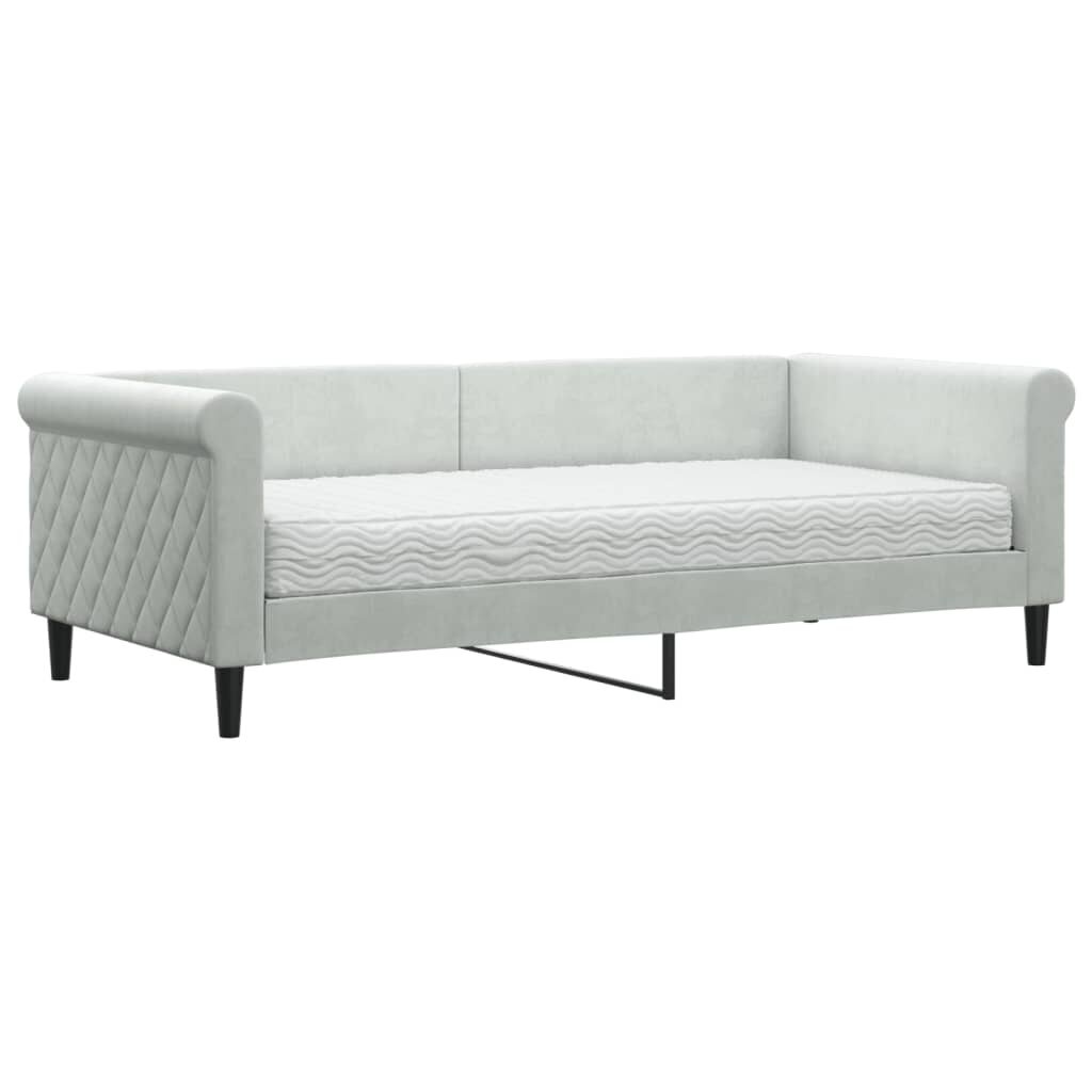 Sofa-lova vidaXL, 90x190 cm, pilka kaina ir informacija | Lovos | pigu.lt