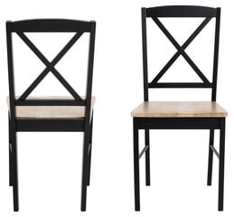 2-jų kėdžių komplektas Elvira, juodas kaina ir informacija | Virtuvės ir valgomojo kėdės | pigu.lt