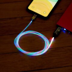 Зарядный кабель с подсветкой Рик и Морти с разъемами USB A - MFI, длина 1,2 м. цена и информация | Кабели для телефонов | pigu.lt