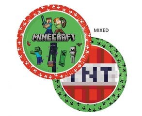 Vienkartiniai indai 8 žmonėms Minecraft (puodeliai, lėkštės ir servetėlės) kaina ir informacija | Vienkartiniai indai šventėms | pigu.lt