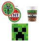 Vienkartiniai indai 16 žmonėms Minecraft (puodeliai, lėkštės ir servetėlės) kaina ir informacija | Vienkartiniai indai šventėms | pigu.lt