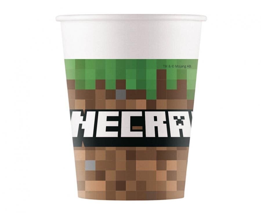 Vienkartiniai indai 16 žmonėms Minecraft (puodeliai, lėkštės ir servetėlės) kaina ir informacija | Vienkartiniai indai šventėms | pigu.lt
