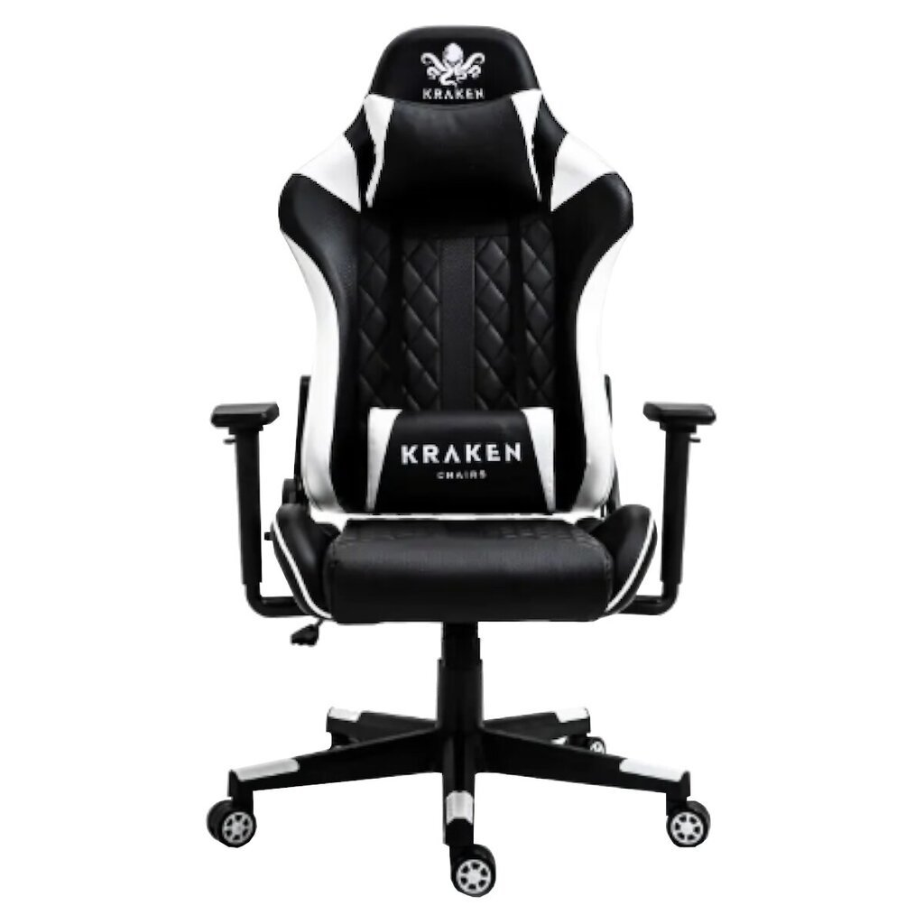 Pasukama žaidimų kėdė, Helios, Kraken Chairs, balta/juoda kaina ir informacija | Biuro kėdės | pigu.lt