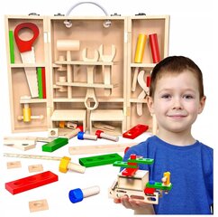 Набор деревянных инструментов в коробке. цена и информация | Игрушки для мальчиков | pigu.lt