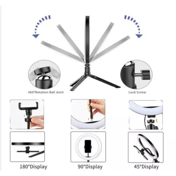 LED Tripod Light Ring F-260 kaina ir informacija | Fotografijos apšvietimo įranga | pigu.lt