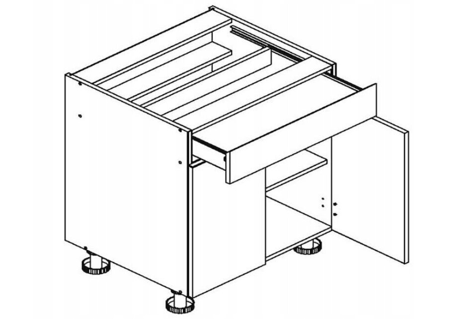 Pastatoma spintelė Liveo Modena MD20/S1, 80 cm, ruda цена и информация | Virtuvinės spintelės | pigu.lt