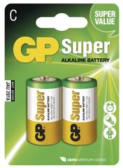 Baterijos GP Super Alkaline, C (LR14), 2vnt. kaina ir informacija | Elementai | pigu.lt