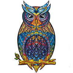 Medinė dėlionė Unidragon Charming Owl, 186 det. цена и информация | Пазлы | pigu.lt