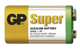 Aккумулятор GP Super 6LR61 (9V) цена и информация | GP Batteries Сантехника, ремонт, вентиляция | pigu.lt