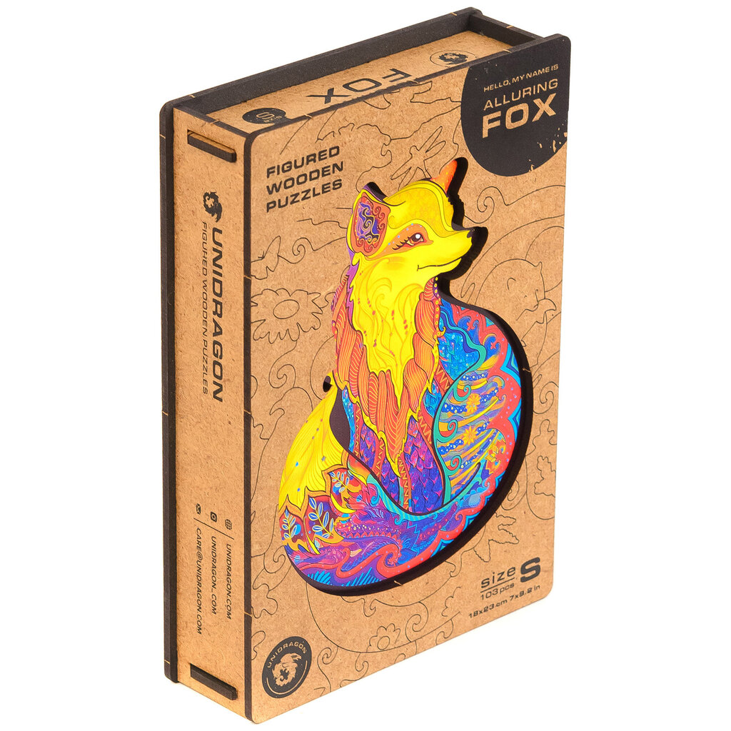 Medinė dėlionė Unidragon Alluring Fox, 195 det. цена и информация | Dėlionės (puzzle) | pigu.lt