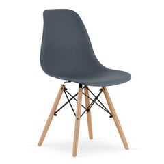 4-ių kėdžių komplektas Osaka, pilkas/rudas kaina ir informacija | Virtuvės ir valgomojo kėdės | pigu.lt