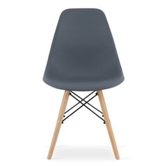 3-ių kėdžių komplektas Osaka, pilkas/rudas kaina ir informacija | Virtuvės ir valgomojo kėdės | pigu.lt