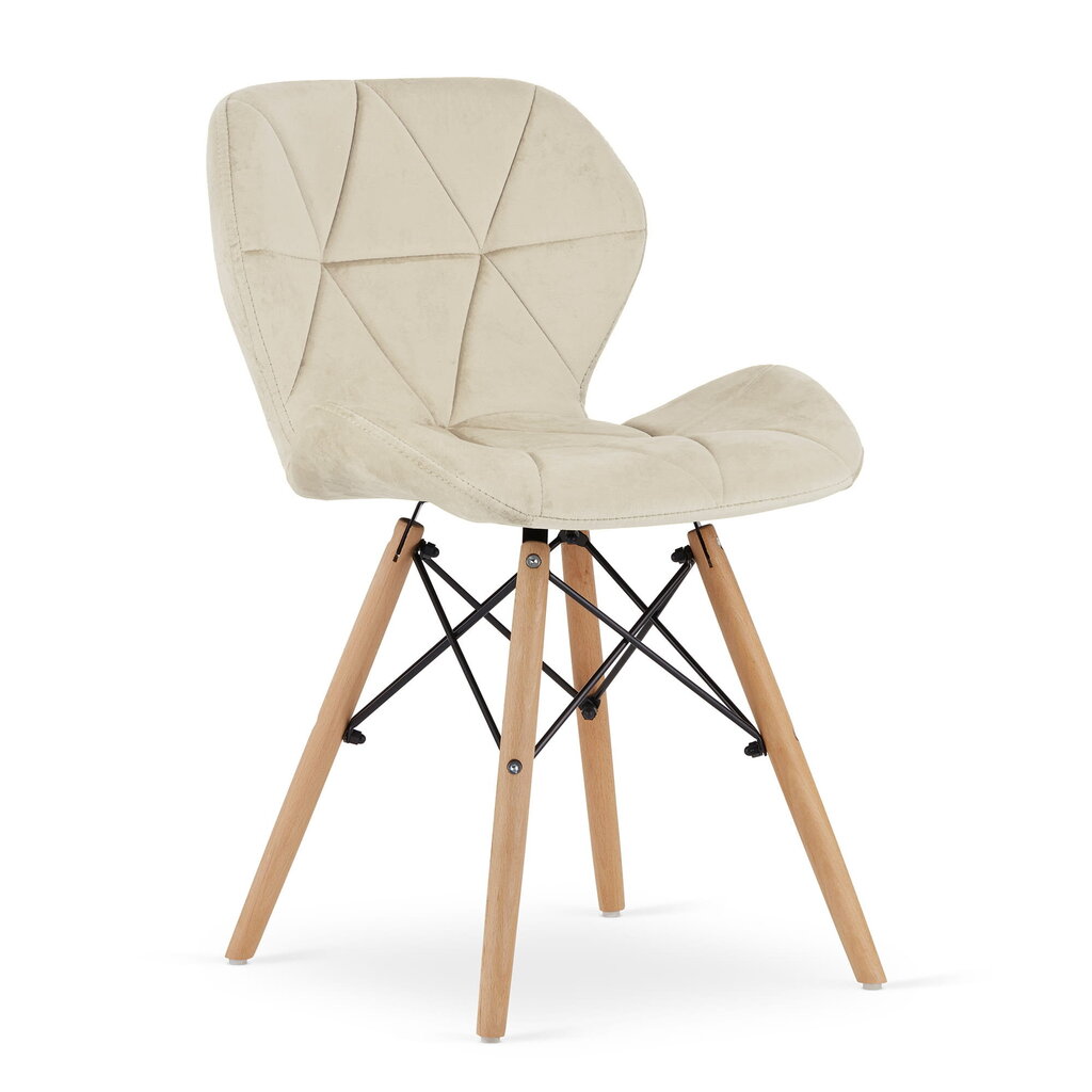 3-ių kėdžių komplektas Leobert Lago, smėlio/rudas kaina ir informacija | Virtuvės ir valgomojo kėdės | pigu.lt