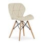 3-ių kėdžių komplektas Leobert Lago, smėlio/rudas kaina ir informacija | Virtuvės ir valgomojo kėdės | pigu.lt
