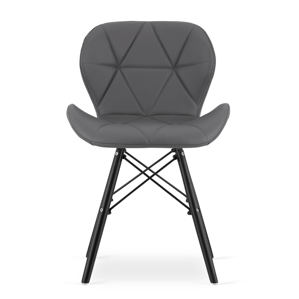 3-ių kėdžių komplektas Lago, pilkas kaina ir informacija | Virtuvės ir valgomojo kėdės | pigu.lt