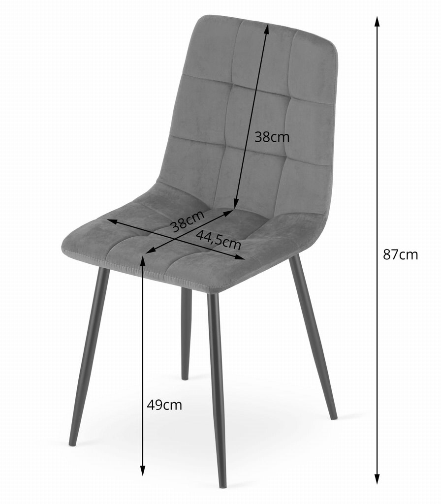 3-ių kėdžių komplektas Kara, mėlynas kaina ir informacija | Virtuvės ir valgomojo kėdės | pigu.lt