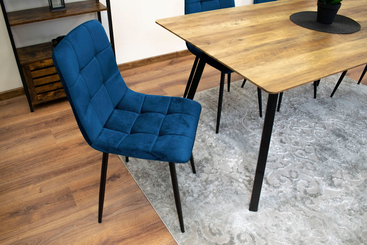 2-ių kėdžių komplektas Kara, mėlynas kaina ir informacija | Virtuvės ir valgomojo kėdės | pigu.lt