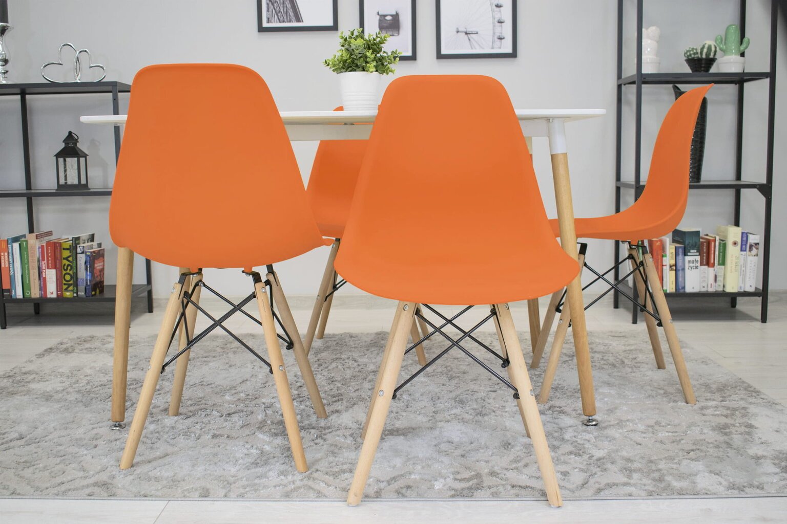 2-ių kėdžių komplektas Osaka, oranžinis/rudas kaina ir informacija | Virtuvės ir valgomojo kėdės | pigu.lt