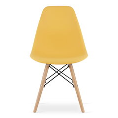 3-ių kėdžių komplektas Osaka, geltonas/rudas kaina ir informacija | Virtuvės ir valgomojo kėdės | pigu.lt