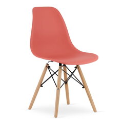 2-ių kėdžių komplektas Osaka, raudonas/rudas kaina ir informacija | Virtuvės ir valgomojo kėdės | pigu.lt