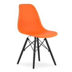 3-ių kėdžių komplektas Osaka, oranžinis/juodas kaina ir informacija | Virtuvės ir valgomojo kėdės | pigu.lt