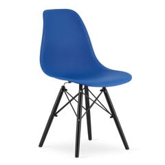3-ių kėdžių komplektas Osaka, mėlynas/juodas kaina ir informacija | Virtuvės ir valgomojo kėdės | pigu.lt