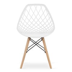 3-ių kėdžių komplektas Sakai, baltas/rudas kaina ir informacija | Virtuvės ir valgomojo kėdės | pigu.lt