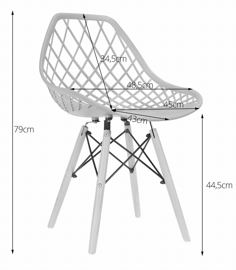 2-ių kėdžių komplektas Sakai, baltas/rudas kaina ir informacija | Virtuvės ir valgomojo kėdės | pigu.lt