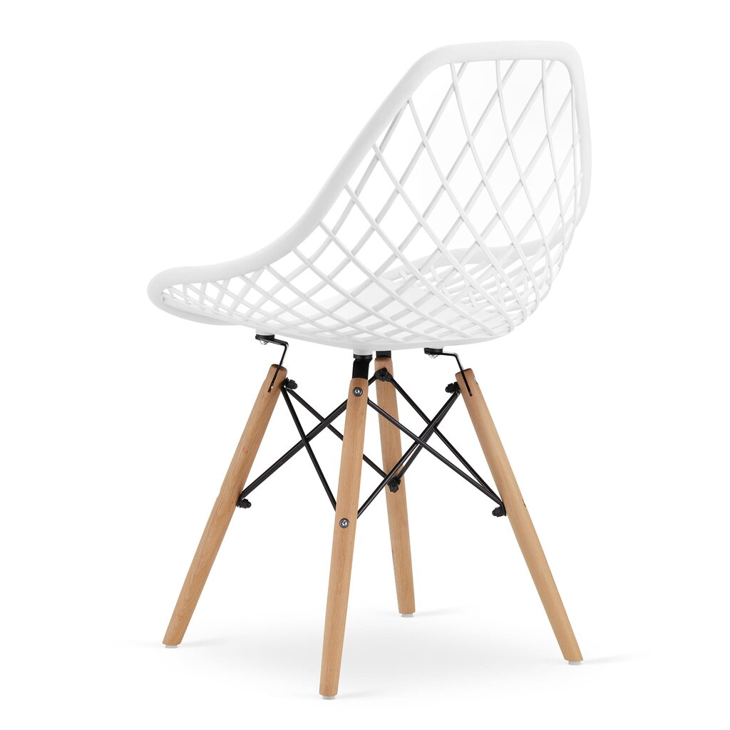2-ių kėdžių komplektas Sakai, baltas/rudas kaina ir informacija | Virtuvės ir valgomojo kėdės | pigu.lt