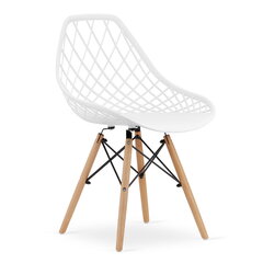 2-ių kėdžių komplektas Sakai, baltas/rudas kaina ir informacija | Virtuvės ir valgomojo kėdės | pigu.lt