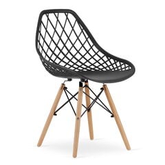 3-ių kėdžių komplektas Sakai, juodas/rudas kaina ir informacija | Virtuvės ir valgomojo kėdės | pigu.lt