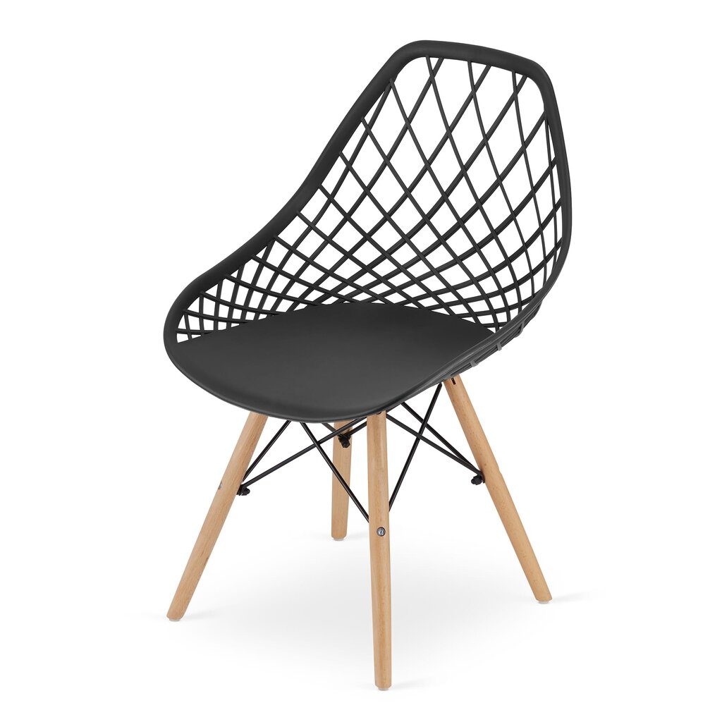 2-ių kėdžių komplektas Sakai, juodas/rudas kaina ir informacija | Virtuvės ir valgomojo kėdės | pigu.lt
